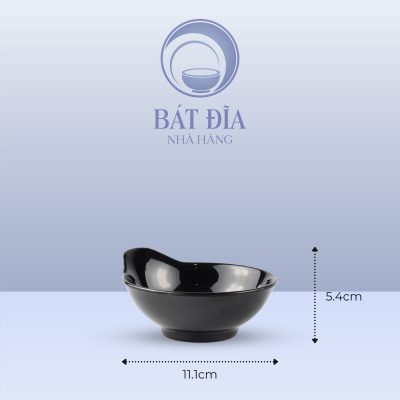 Kích Thước Bát Có Tay Cầm Melamine Đen