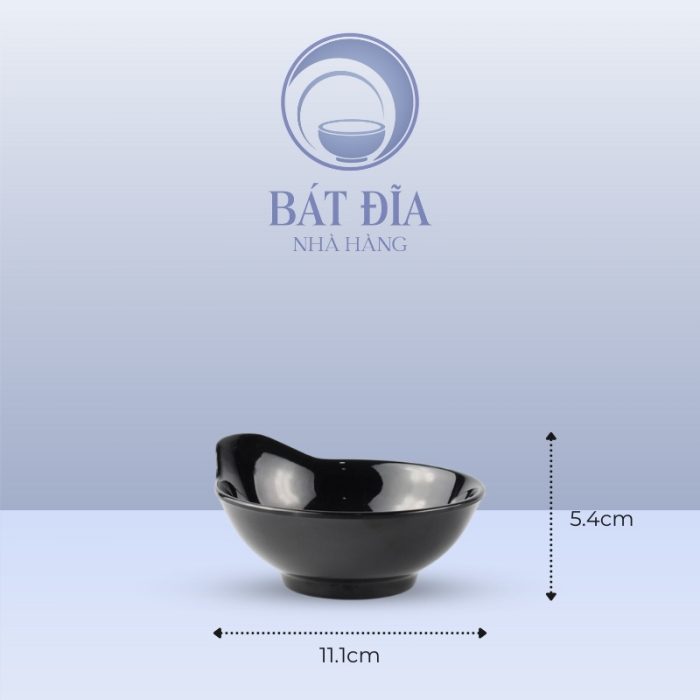Kích Thước Bát Có Tay Cầm Melamine Đen