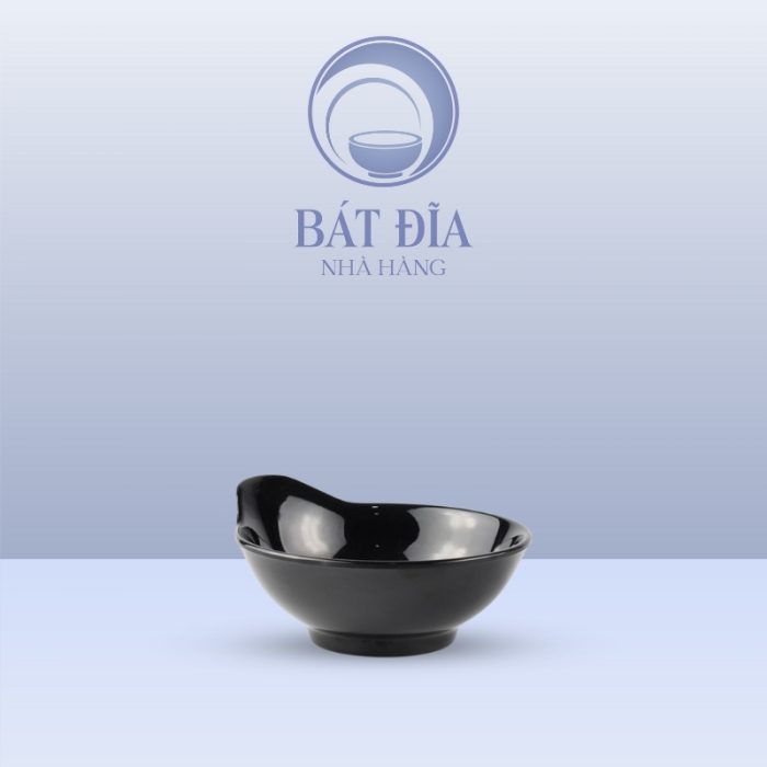Bát Có Tay Cầm Melamine Đen