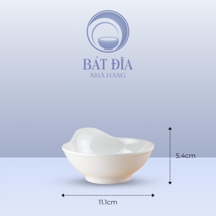 Kích Thước Bát Có Tay Cầm Melamine Trắng