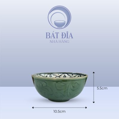 Kích Thước Bát Cơm Bầu Men Xanh Hoa Bèo