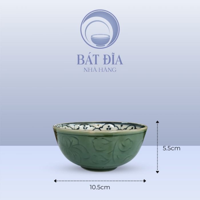 Kích Thước Bát Cơm Bầu Men Xanh Hoa Bèo