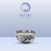 Bát Cơm Bầu Men Trắng Vẽ Hoa Sen Đen