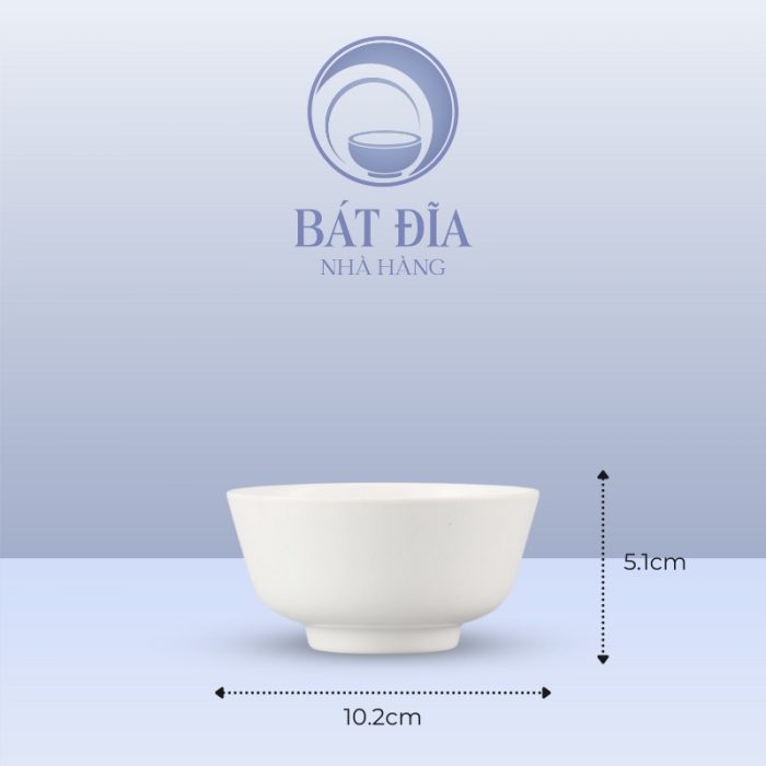 Kích Thước Bát Cơm Loe Melamine Trắng