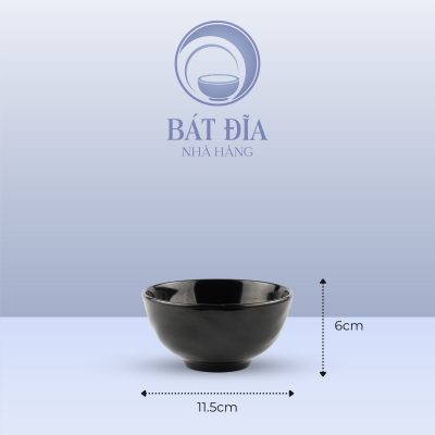 Kích Thước Bát Cơm Lượn Sóng Melamine Đen