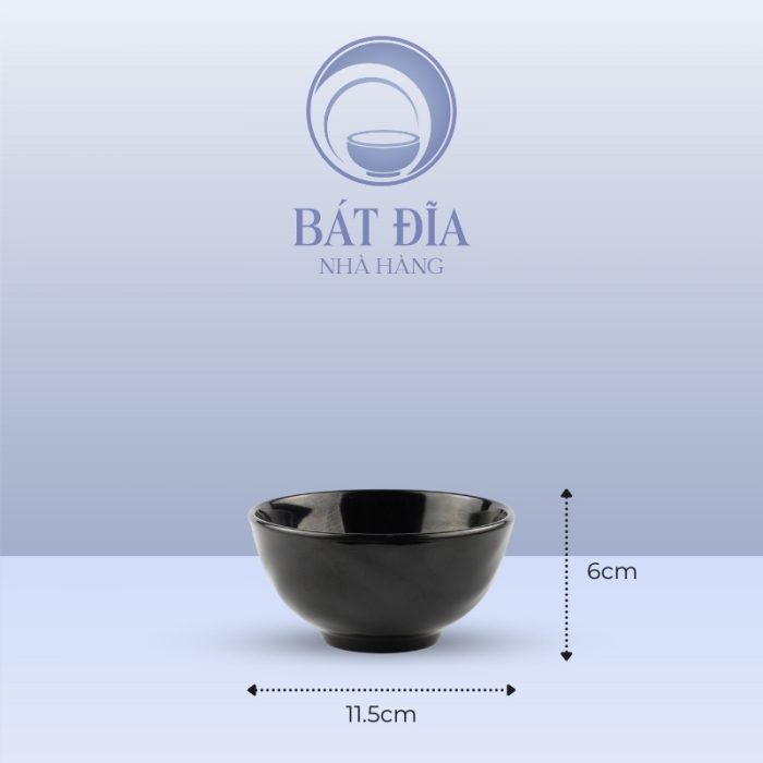 Kích Thước Bát Cơm Lượn Sóng Melamine Đen