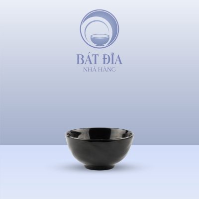 Bát Cơm Lượn Sóng Melamine Đen