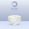Bát Cơm Men Kem Hoa Đào Xanh