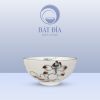Bát Cơm Men Kem Vẽ Sen Nâu