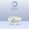 Bát Cơm Men Kem Vẽ Sen Xanh