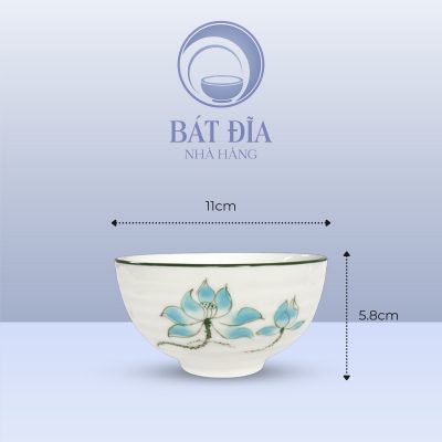 Kích Thước Bát Cơm Men Kem Vẽ Sen Xanh