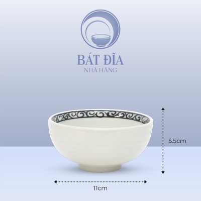Kích Thước Bát Cơm Men Trắng Vẽ Hoa Dây