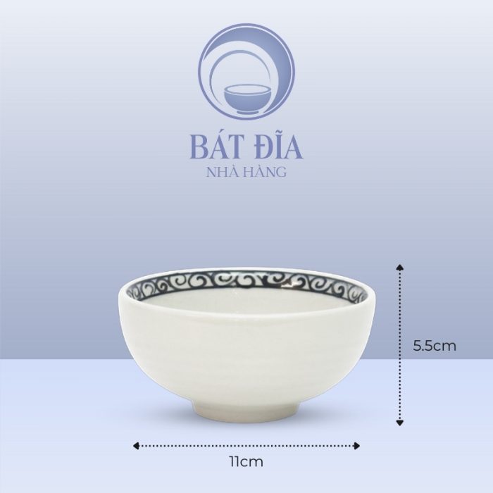 Kích Thước Bát Cơm Men Trắng Vẽ Hoa Dây