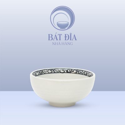 Bát Cơm Men Trắng Vẽ Hoa Dây