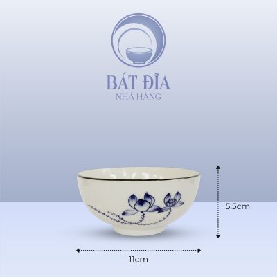 Kích Thước Bát Cơm Men Trắng Vẽ Sen Lam