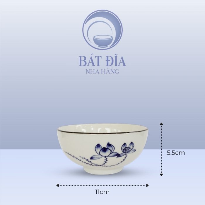 Kích Thước Bát Cơm Men Trắng Vẽ Sen Lam