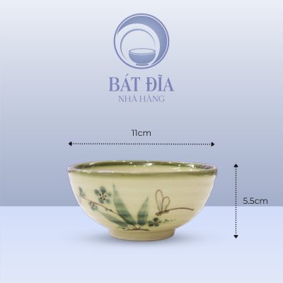 Kích Thước Bát Cơm Men Xanh Đào Chuồn