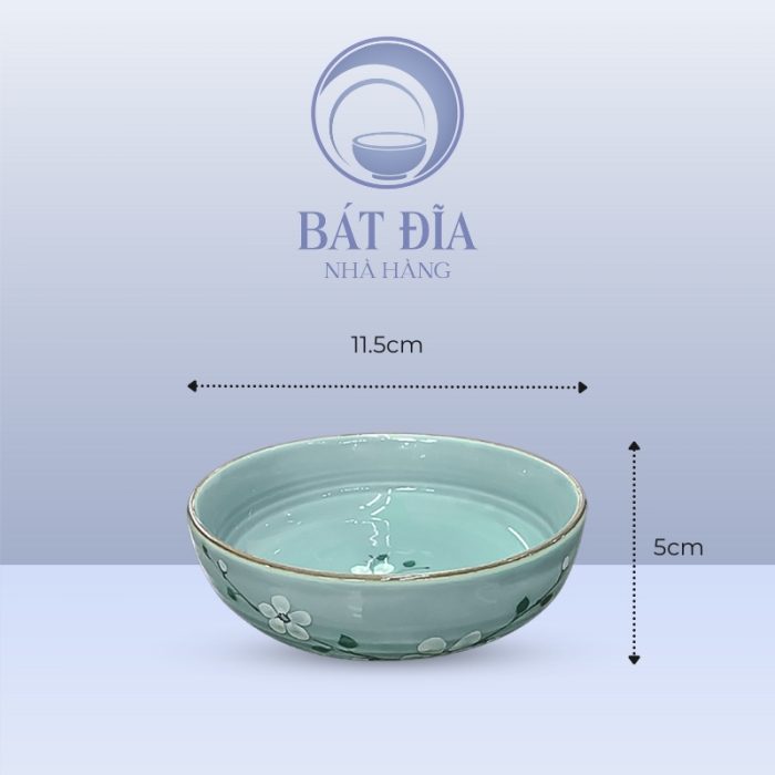 Kích Thước Bát Cơm Nhật Men Lam Hoa Đào Trắng