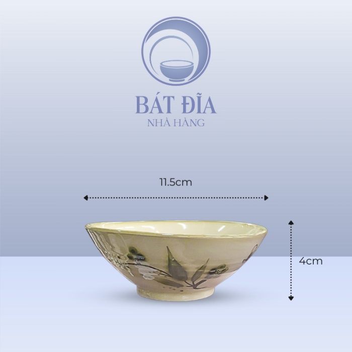 Kích Thước Bát Cơm Nón Men Xanh Đào Chuồn