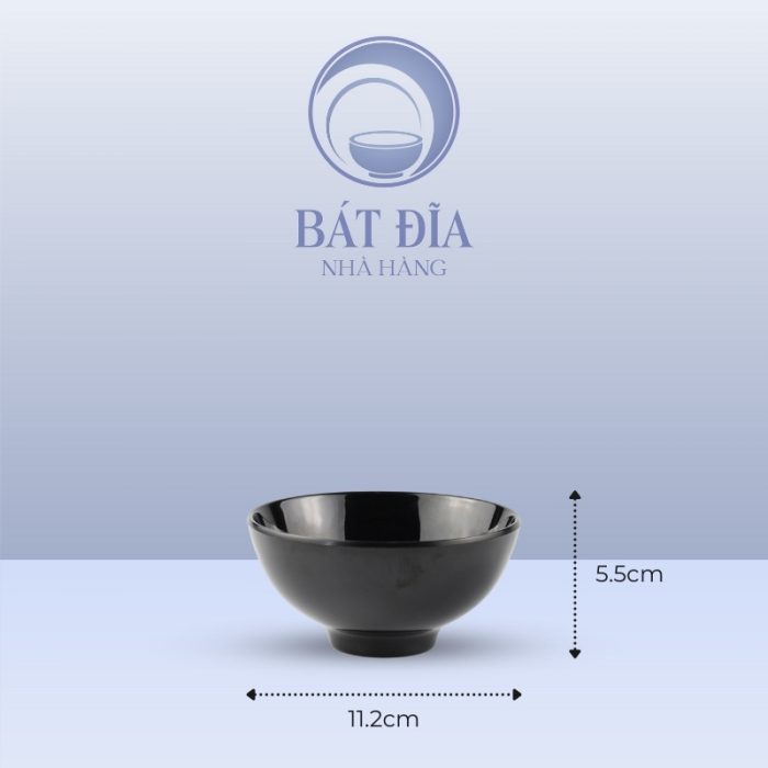 Kích Thước Bát Cơm Tròn Melamine Đen