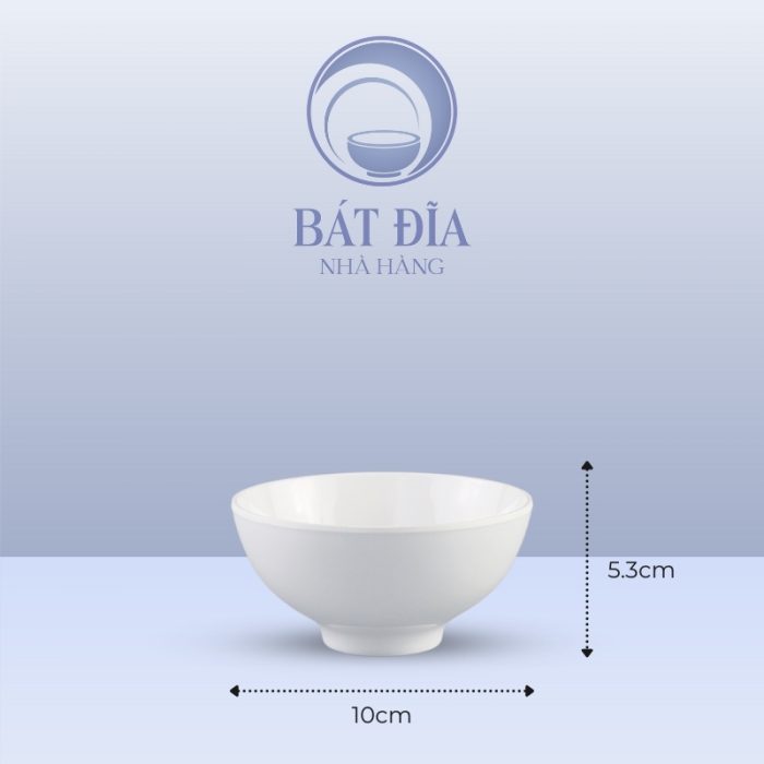 Kích Thước Bát Cơm Tròn Melamine Trắng