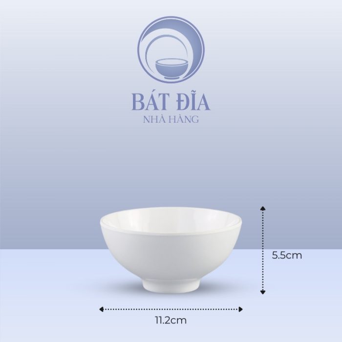 Kích Thước Bát Cơm Tròn Melamine Trắng