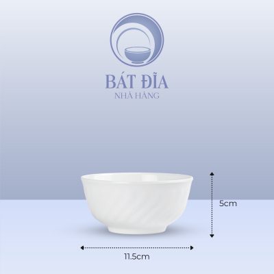 Kích Thước Bát Cơm Xoắn Melamine Trắng