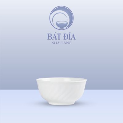Bát Cơm Xoắn Melamine Trắng