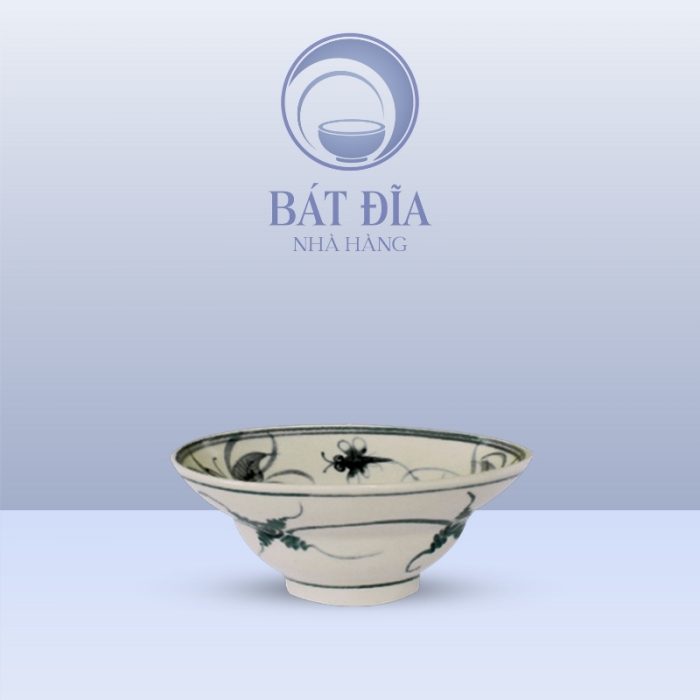 Bát Cơm Yêu Men Rạn Vẽ Chuồn Xanh