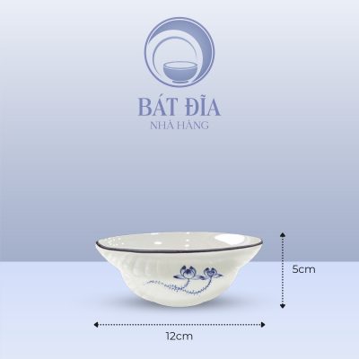 Kích Thước Bát Cơm Yêu Men Trắng Vẽ Sen Lam
