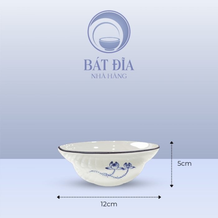 Kích Thước Bát Cơm Yêu Men Trắng Vẽ Sen Lam