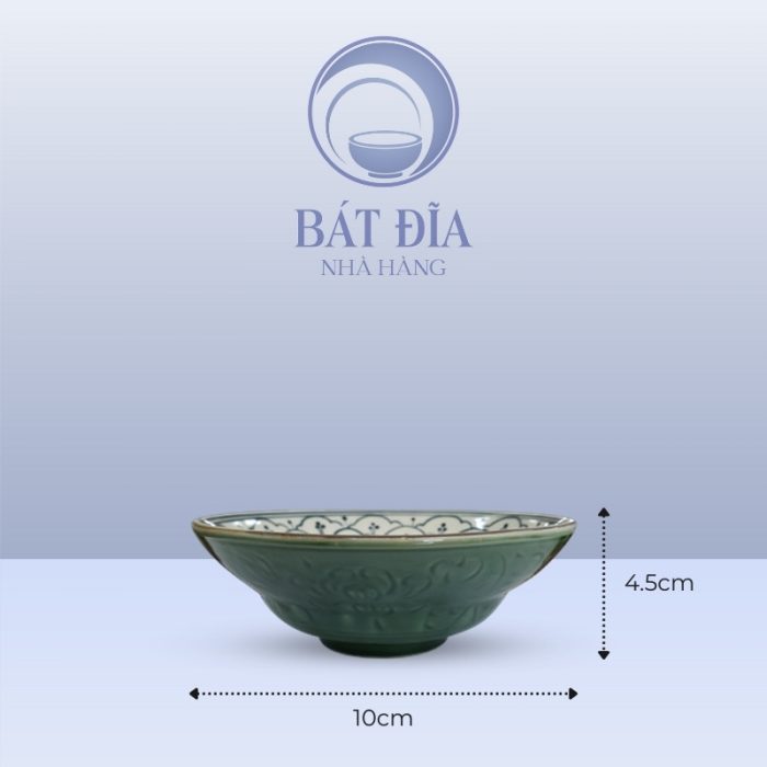 Kích Thước Bát Cơm Bầu Men Xanh Hoa Bèo