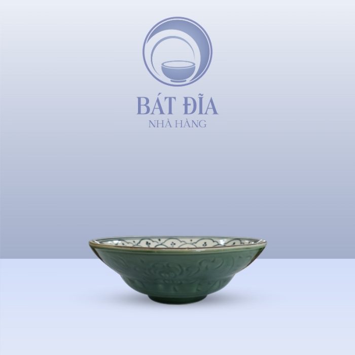 Bát Cơm Bầu Men Xanh Hoa Bèo