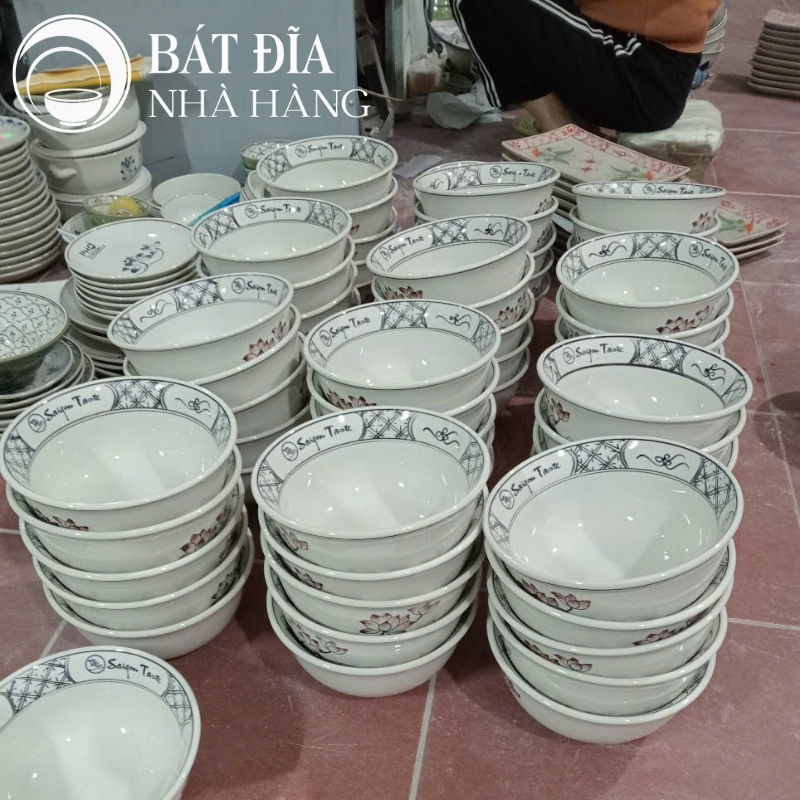 Bát đĩa nhà hàng in logo