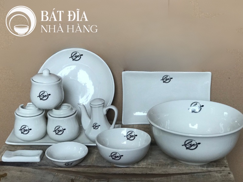Bát đĩa nhà hàng in logo