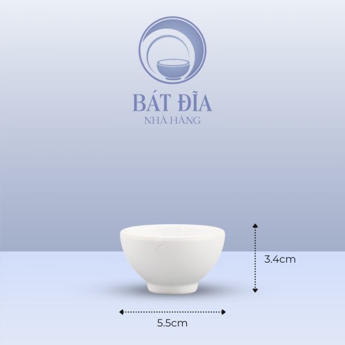 Kích Thước Bát Gia Vị Tròn Dày Melamine Trắng