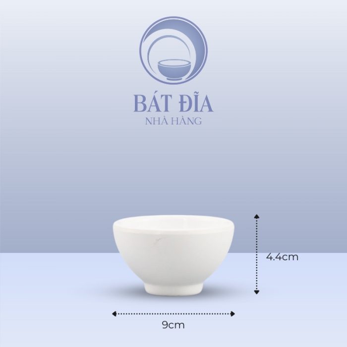 Kích Thước Bát Gia Vị Tròn Dày Melamine Trắng
