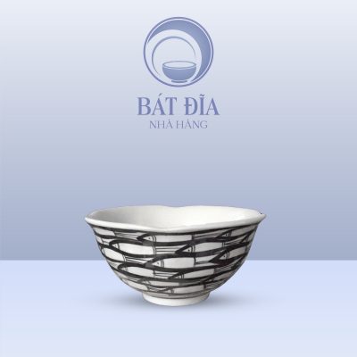 Bát Hoa Men Trắng Vẽ Cá Đàn