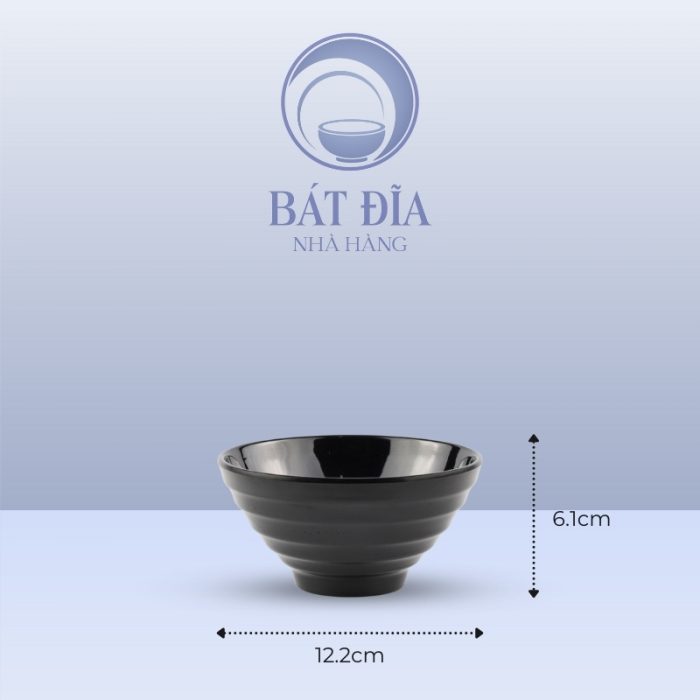Kích Thước Bát Kiểu Nhật Melamine Đen