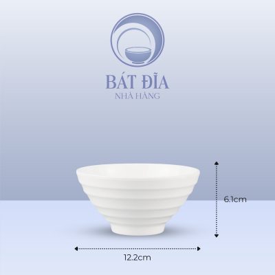 Kích Thước Bát Kiểu Nhật Melamine Trắng