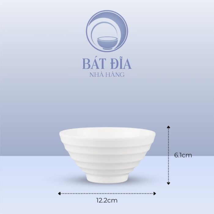Kích Thước Bát Kiểu Nhật Melamine Trắng