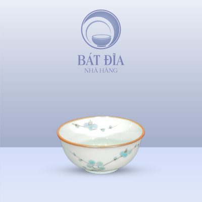 Bát Mắm Men Kem Hoa Đào Xanh