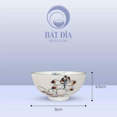 Kích Thước Bát Mắm Men Kem Vẽ Sen Nâu