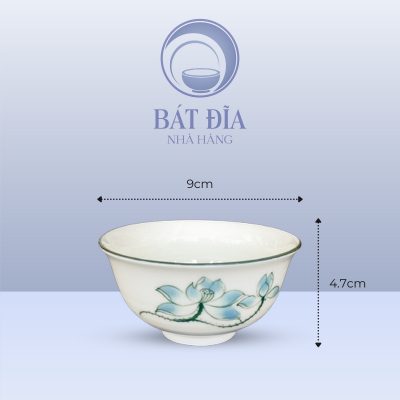 Kích Thước Bát Mắm Men Kem Vẽ Sen Xanh