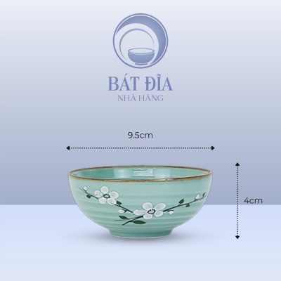 Kích Thước Bát Mắm Men Lam Hoa Đào Trắng