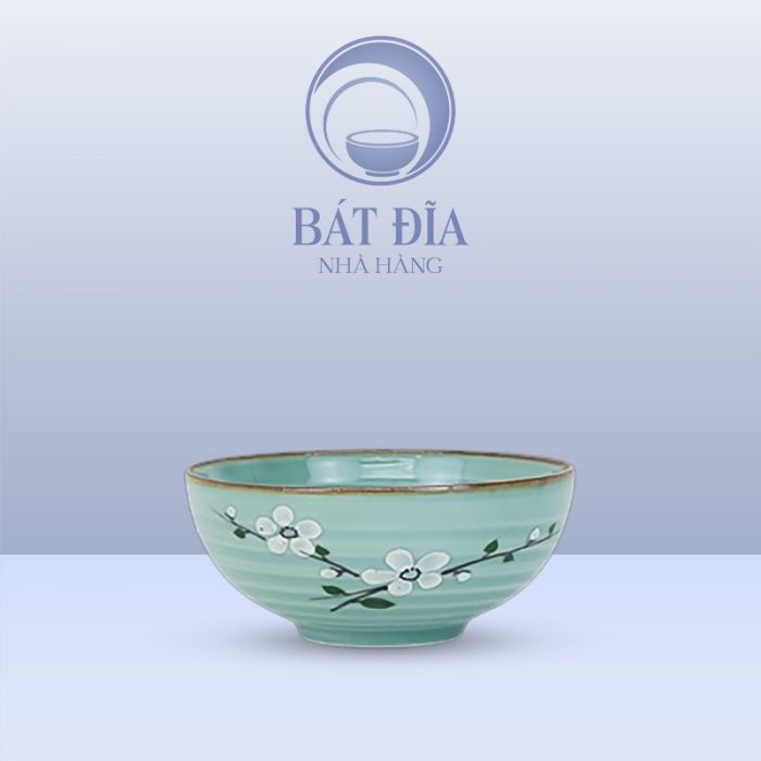 Bát Mắm Men Lam Hoa Đào Trắng