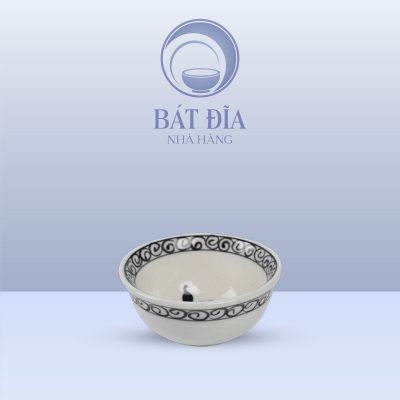 Bát Mắm Men Trắng Vẽ Hoa Dây