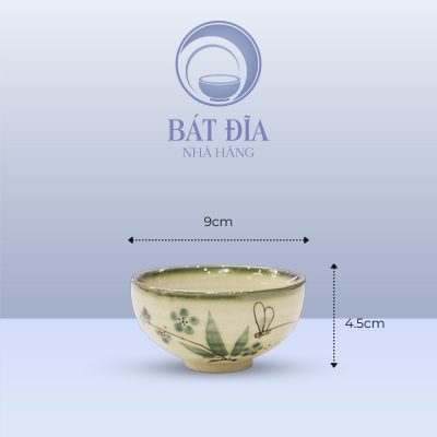 Kích Thước Bát Mắm Men Xanh Đào Chuồn