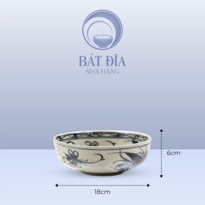 Kích Thước Bát Nhật Men Rạn Vẽ Chuồn Xanh