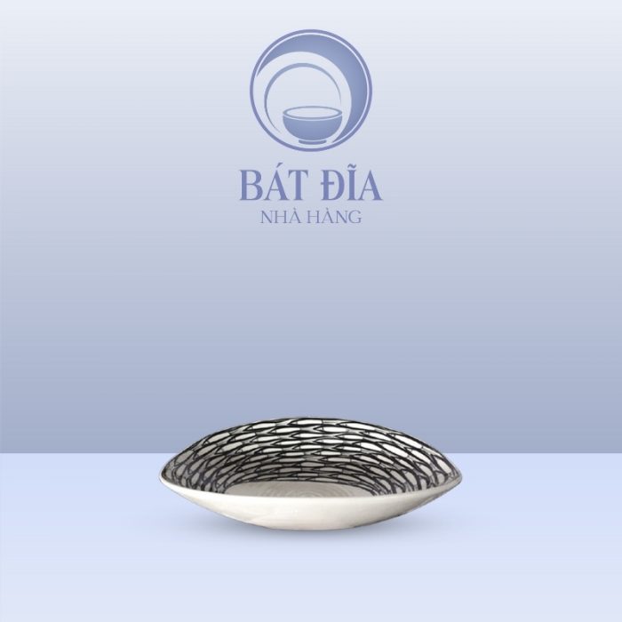 Bát Salad Tròn Men Trắng Vẽ Cá Đàn
